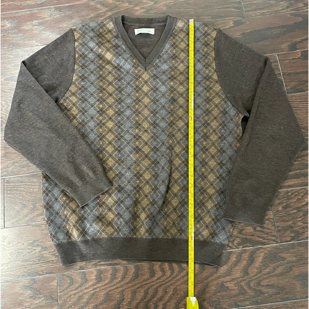 John W. Nordstrom Men 100% Wool Size Medium Merino Wool Sweater Grandpa